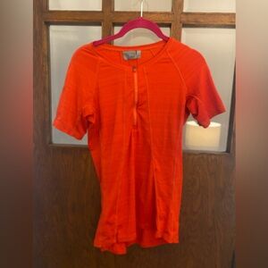 Athleta Vibrant Orange Zippered Top